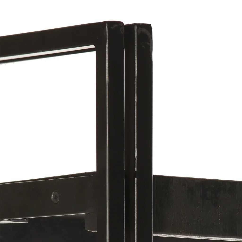 Libreria a 3 Ripiani 60x30x80cm Nero in Legno Massello di Mango 320626