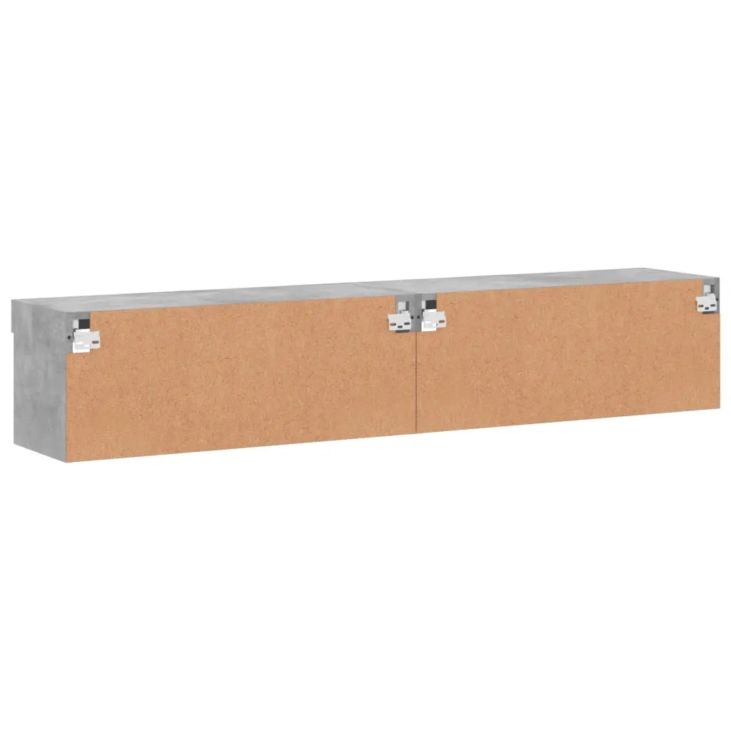 Mobili TV con Luci LED 2pz Grigio Cemento 80x30x30 cm