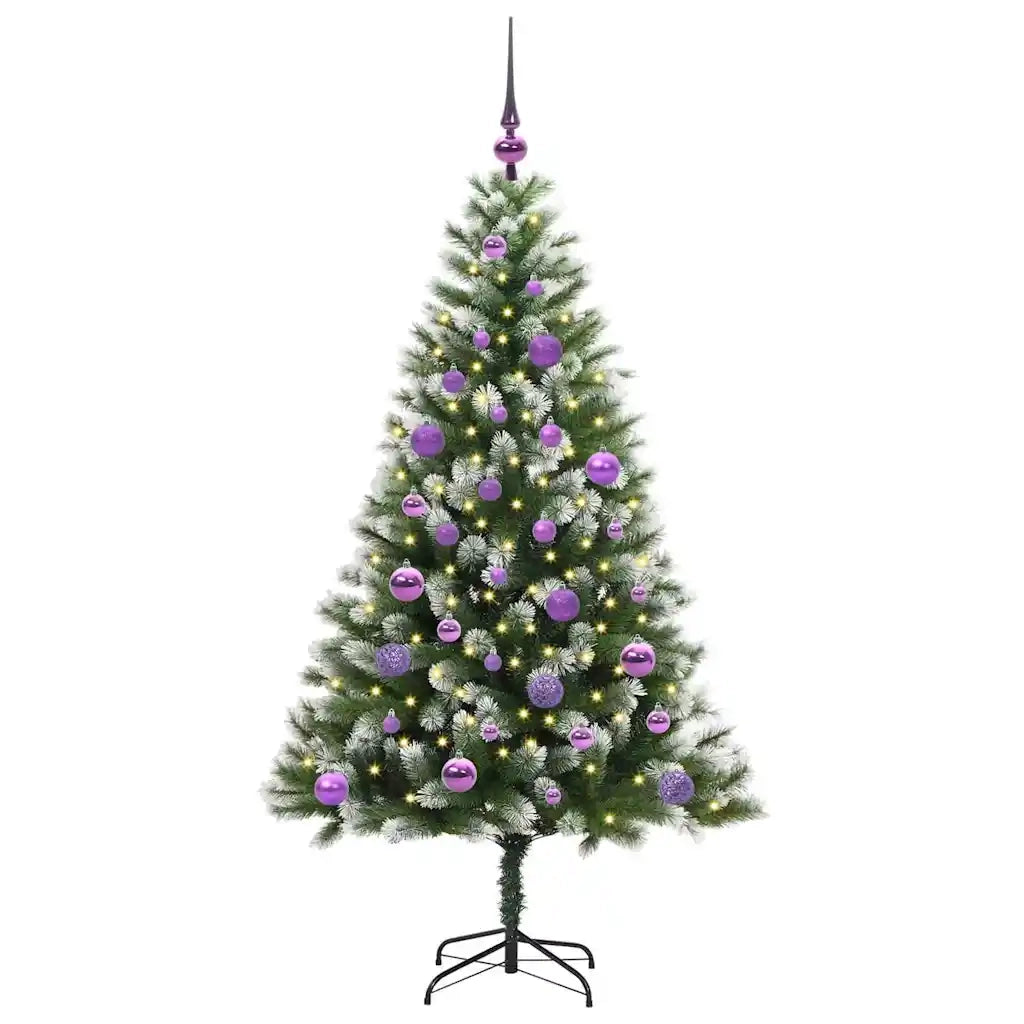 Albero di Natale artificiale a cerniera con neve fioccata