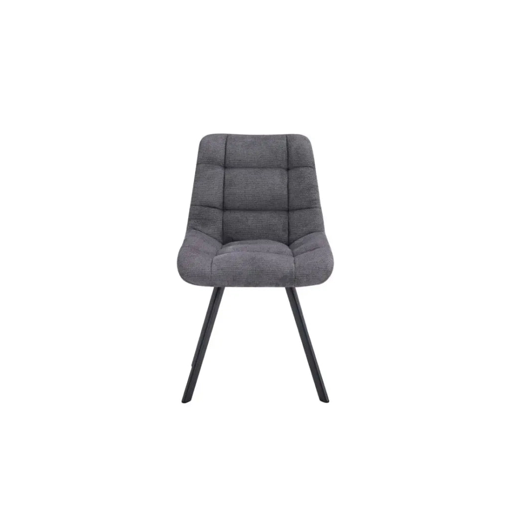 Set di 2 sedie VELMA – Tessuto grigio scuro – Piedi in metallo – Design compatto – Eleganza moderna e sobria