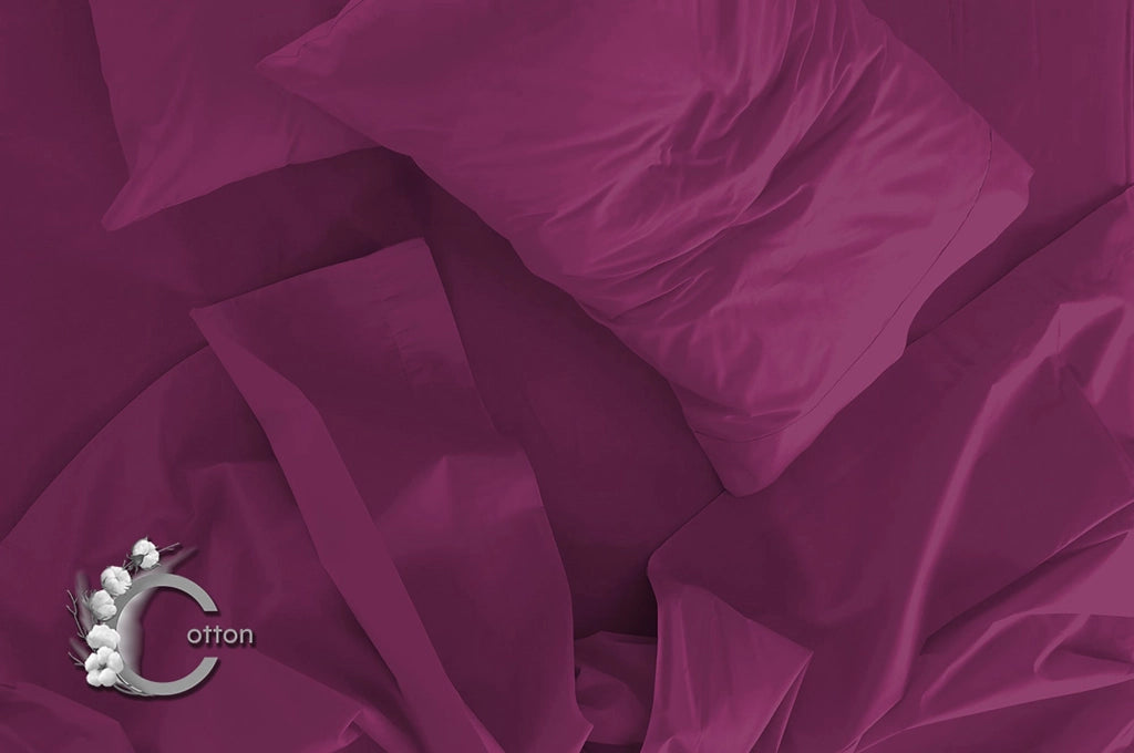 Set Lenzuola Matrimoniale Sopra Sotto e Federe Tinta Unita Fucsia