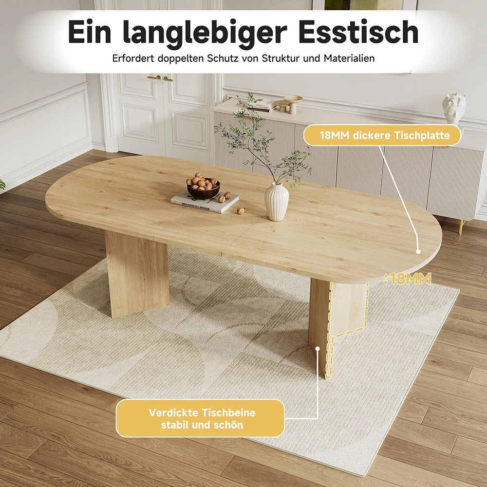 Tavolo allungabile per 6-8 persone - Xylo - 160/200x90 cm - Colore quercia - Stile semplice