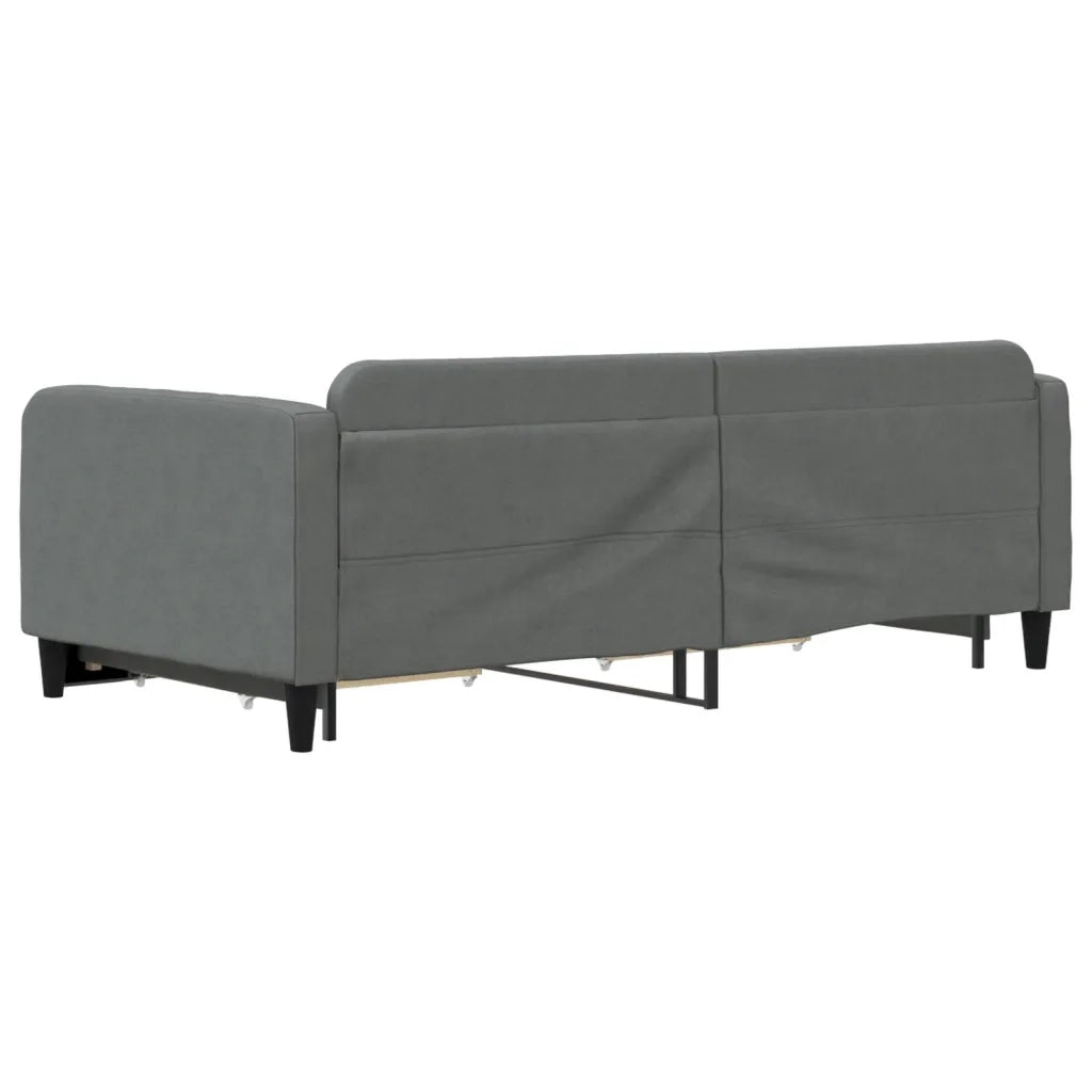 Divano Letto Estraibile Cassetti Grigio Scuro 100x200cm Tessuto 3196858