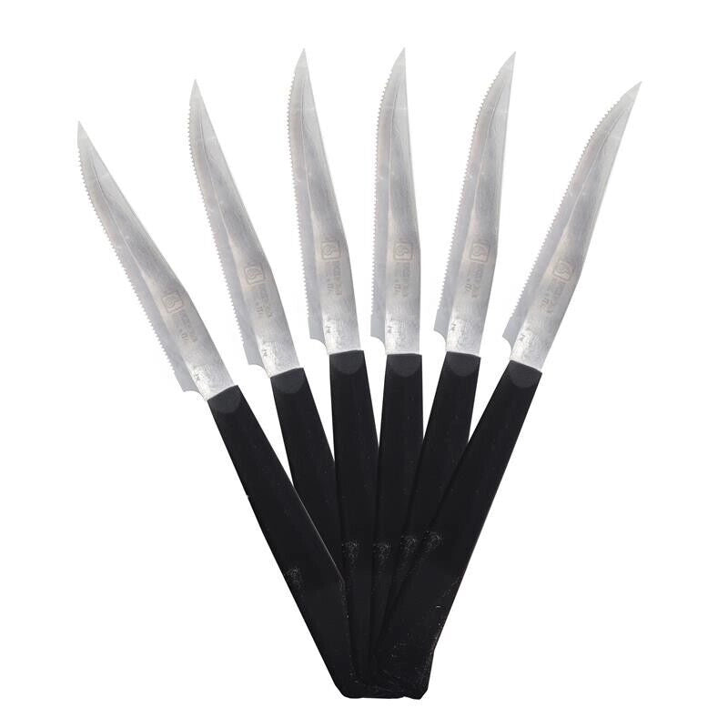 MAURY'S SET DA 6 COLTELLI PER BISTECCA IN ACCIAIO INOX DI COLORE NERO