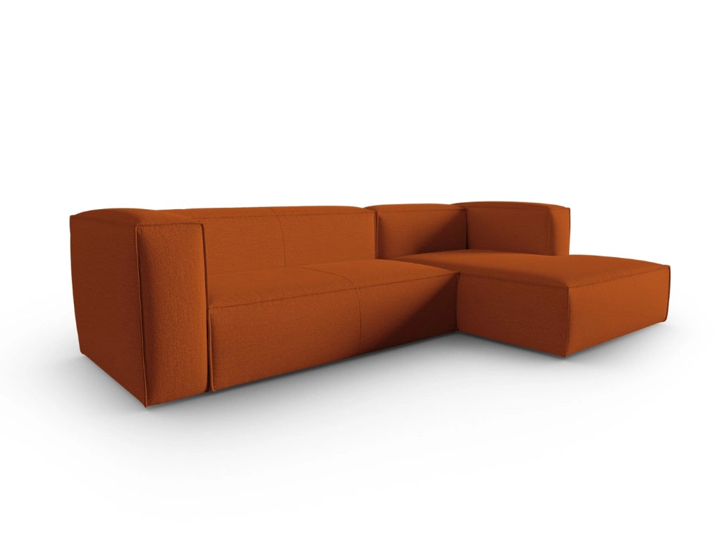 Cosmopolitan Design - Divano angolare destro "Mackay" 4 posti in velluto strutturato terracotta 