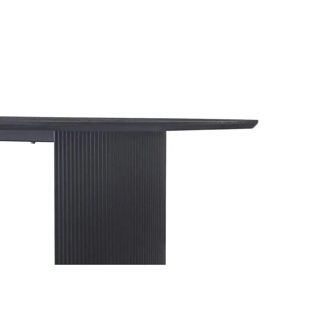 Tavolo da pranzo ovale VAGOS effetto legno marrone scuro lunghezza 200cm, ideale per una sala da pranzo accogliente
