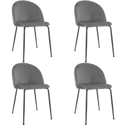 Marvin Sedia in Velluto e Oro Oslo da Sala Pranzo Con Gambe Metallo Dorate Seduta Imbottita Sedie Poltron Grigio/4 Sedie