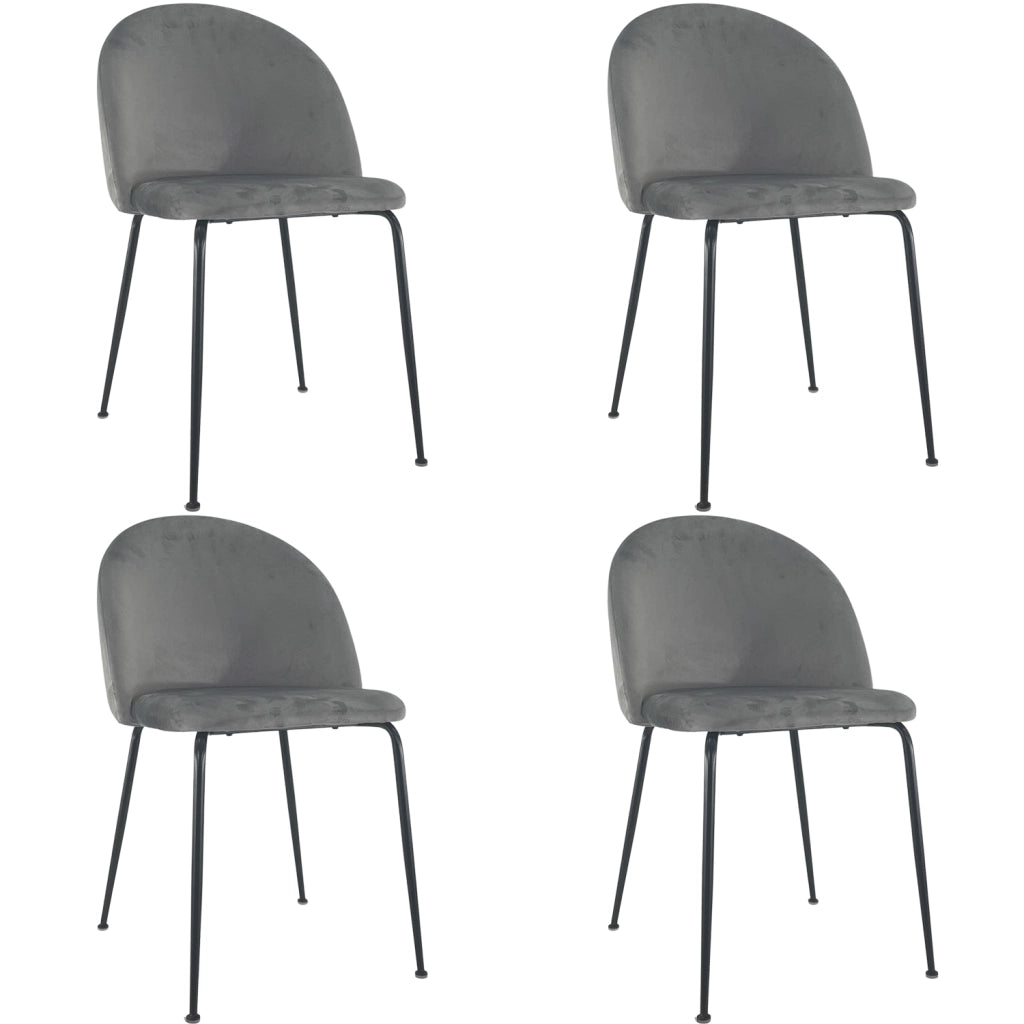 Marvin Sedia in Velluto e Oro Oslo da Sala Pranzo Con Gambe Metallo Dorate Seduta Imbottita Sedie Poltron Grigio/4 Sedie