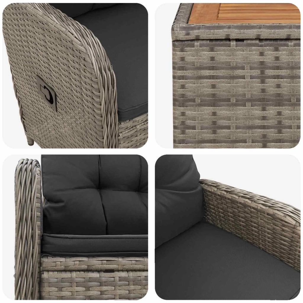 Set Lounge da Giardino 2 pz Grigio chiaro e grigio scuro 3422358