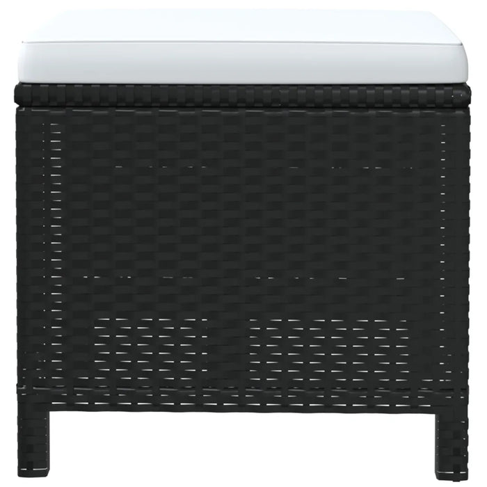 Set da Pranzo per Giardino 19 pz con Cuscini in Polyrattan Nero cod mxl 42568