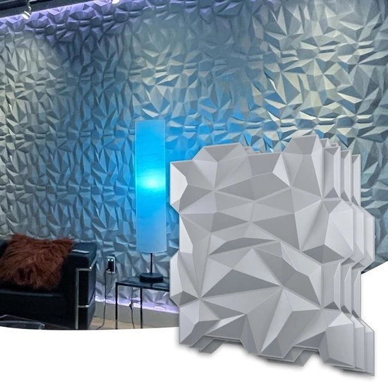 Pannello di parete a forma di diamante 3D con superficie a scaglia, materiale PVC, per uso domestico e commerciale, decorazione interna.