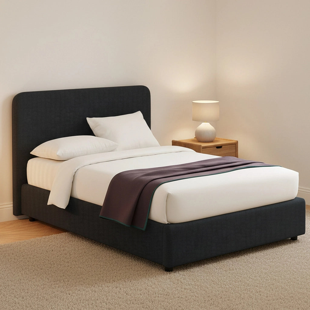 Poole, Letto Piazza e Mezza Sfoderabile Made in Italy, Grigio Scuro