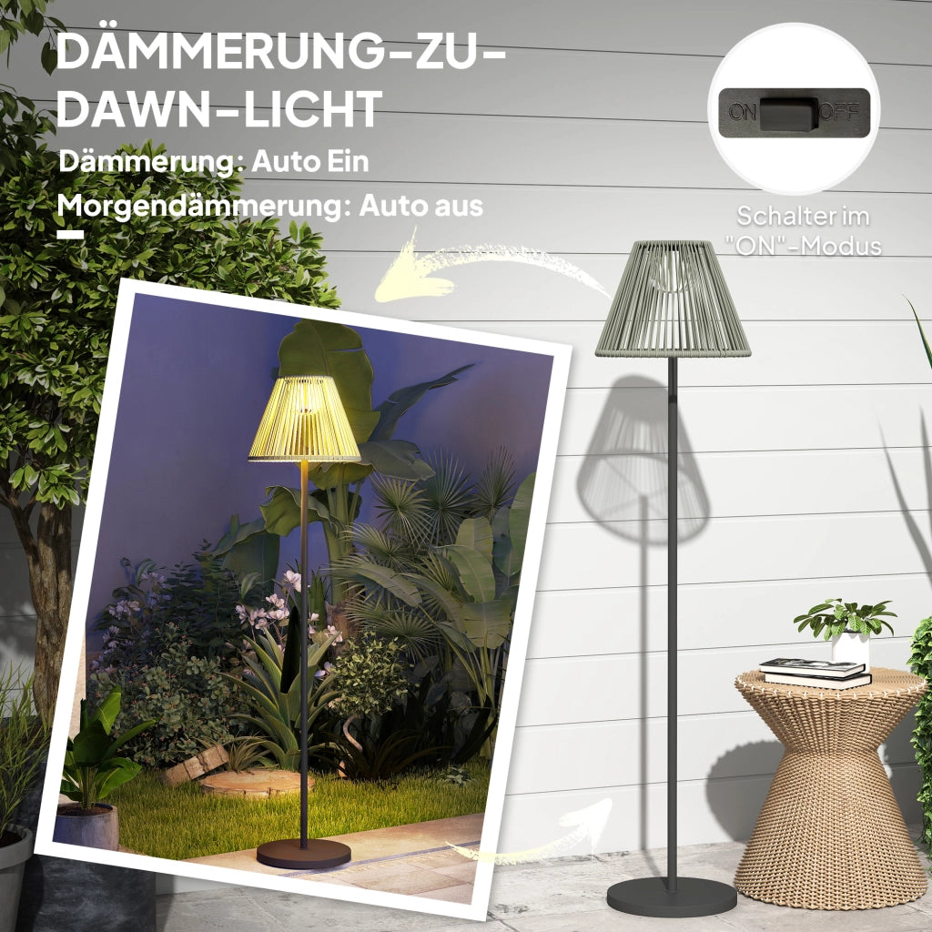 Lampada da Esterno a Energia Solare Rattan con Sensore di Luce ¨C zephmum ¨C 33x135 cm