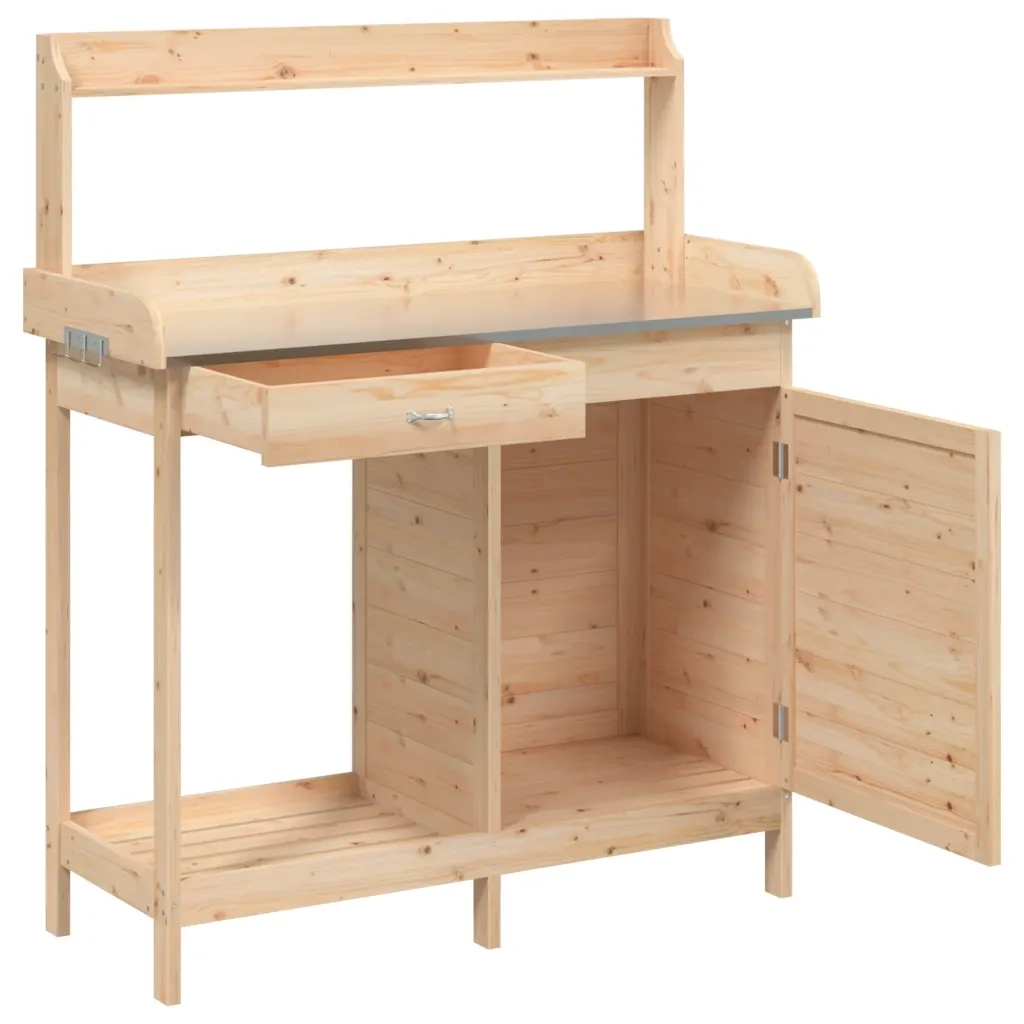 Tavolo Invaso con Mobile 110,5x45x124,5cm Massello Abete CFW6492638