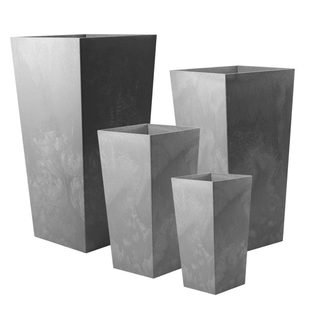 Vaso da fiori KADAX da giardino, 68 cm con inserto, vaso alto grigio per terrazzo e balcone.