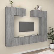Set di Mobili Porta TV 6 pz-Credenza per TV Grigio Sonoma in Legno Multistrato 246110