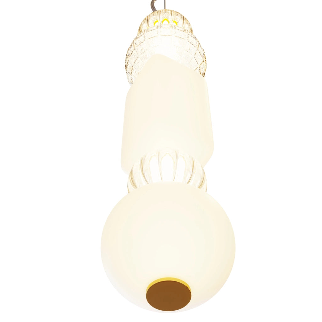 Maytoni Sospensione Contemporanea Collar 1 luce LED integrato oro metallo vetro