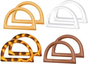 Manici di sostituzione per borse a forma di D - 8 pezzi chiaro/cachi/marrone/leopardo - manici per borse e portafogli DIY - accessori per fai da te con 8-Pack (11,9x7,9cm, 31g ciascuno)