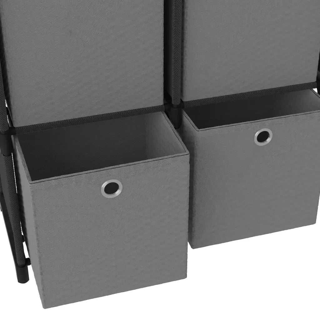 Mobile con 12 Scatole a Cubo Nero 69x30x72,5 cm in Tessuto CFW1551627