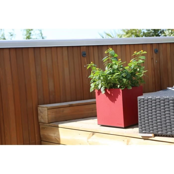 CONTENITORE IN GRANITO 40x40 ROSSO