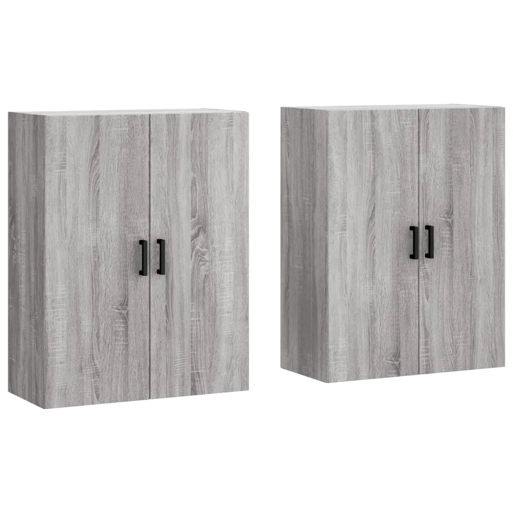 vidaXL Mobili a Parete 2 pz Grigio Sonoma 69,5x34x90 cm
