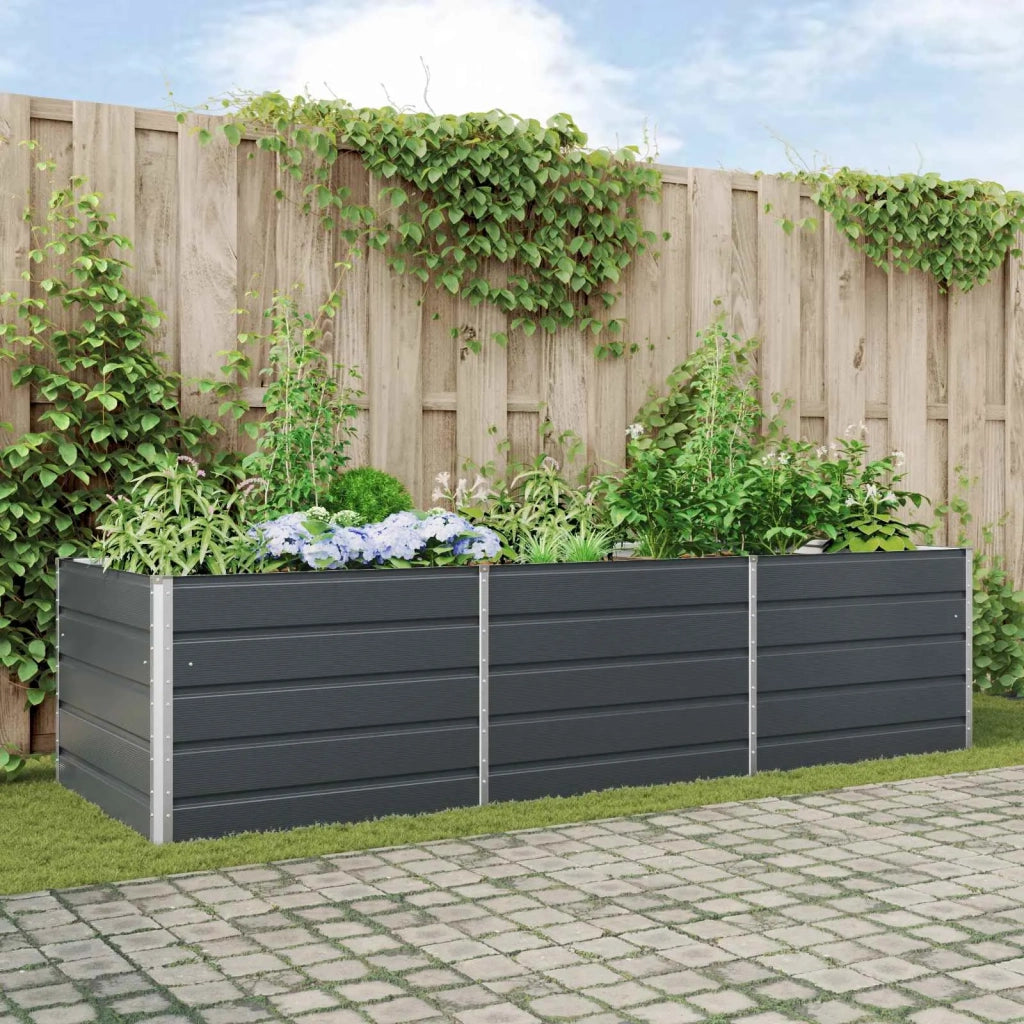 Fioriera Antracite 290 x 100 x 75 cm Acciaio zincato
