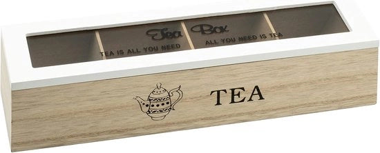 Theedoos in legno - Zaino per the - 4 contenitori per the