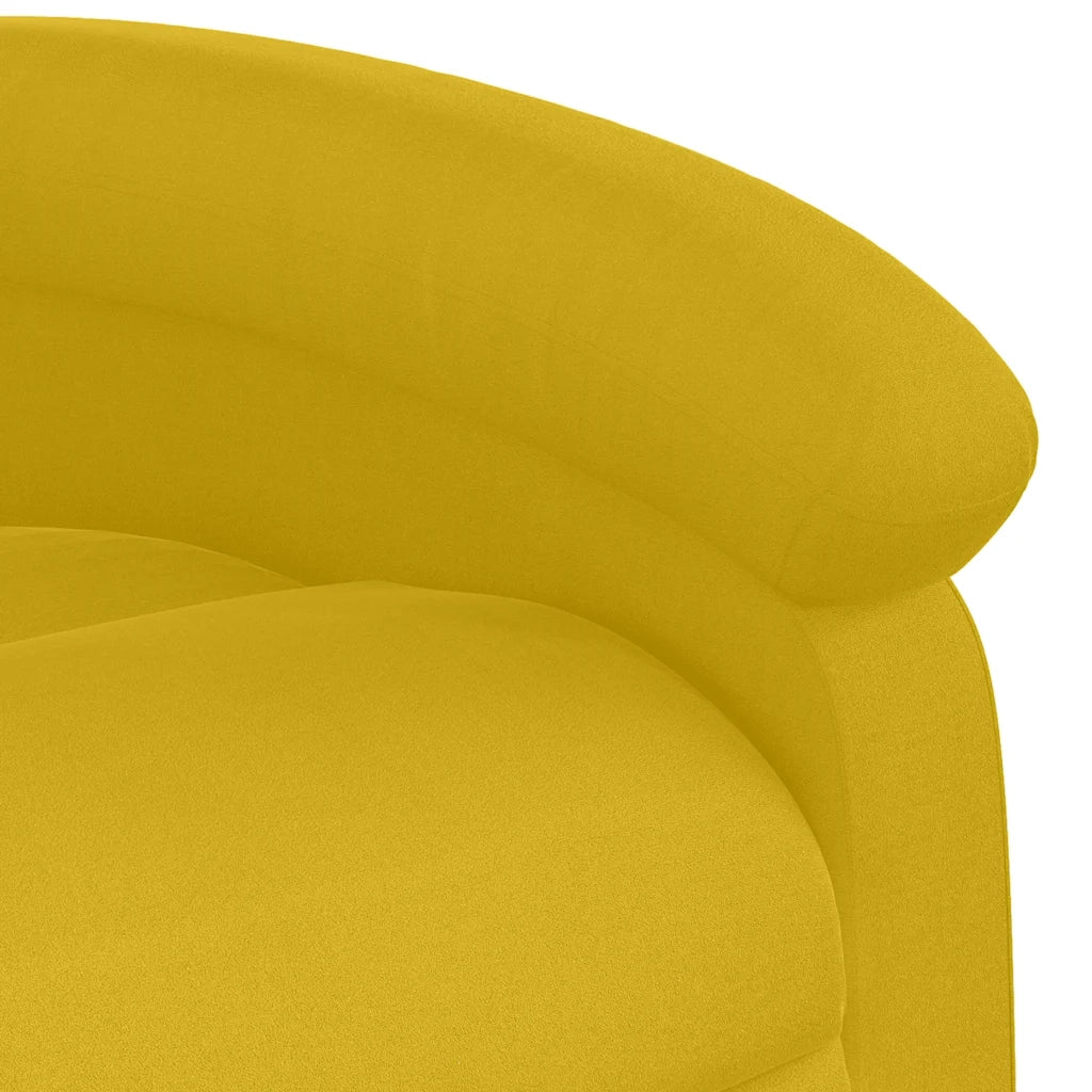Divano Sedia-Poltrona Reclinabile Gialla in Velluto 665543