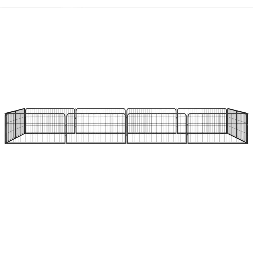 Box Cani 12 Pannelli Nero 100x50 cm Acciaio Verniciato Polvere CFW1481613
