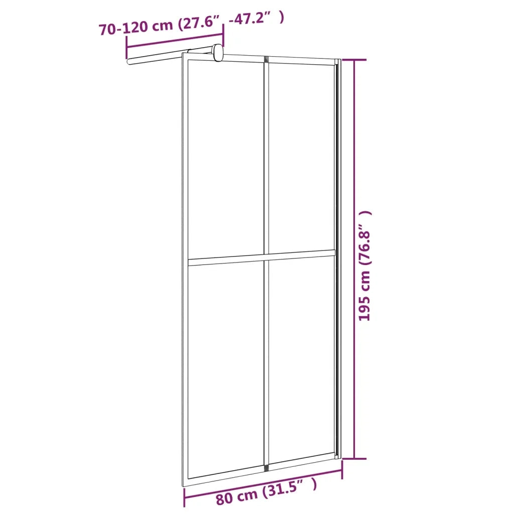 Cabina Doccia 80x195 cm con Vetro Temperato Scuro 151884