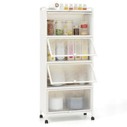 Scaffale da cucina a 5 ripiani 60 x 32 x 154 cm salvaspazio e facilmente spostabile stile moderno metallo bianco 20_0014762