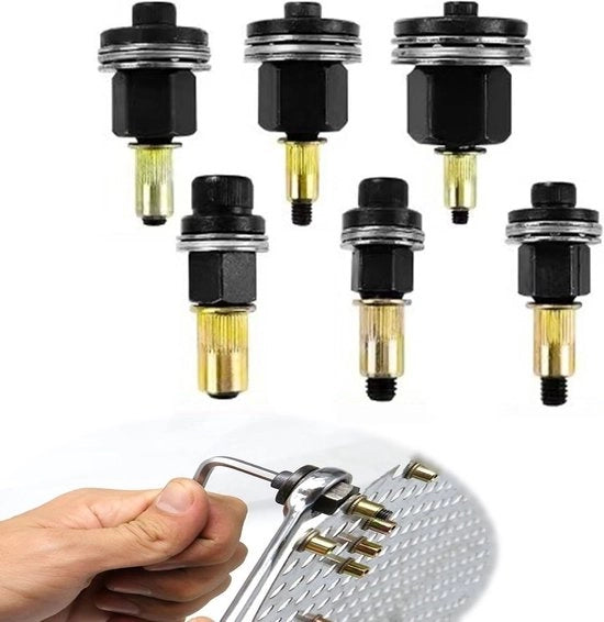 Set di viti pneumatiche 7 in 1 per chiave inglese a mano con viti M3, M4, M5, M6, M8, M10 e viti, incluso adattatore di chiave per lavoro preciso