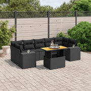 Set Divani da Giardino con Cuscini 8 pz Nero in Polyrattancod mxl 114352