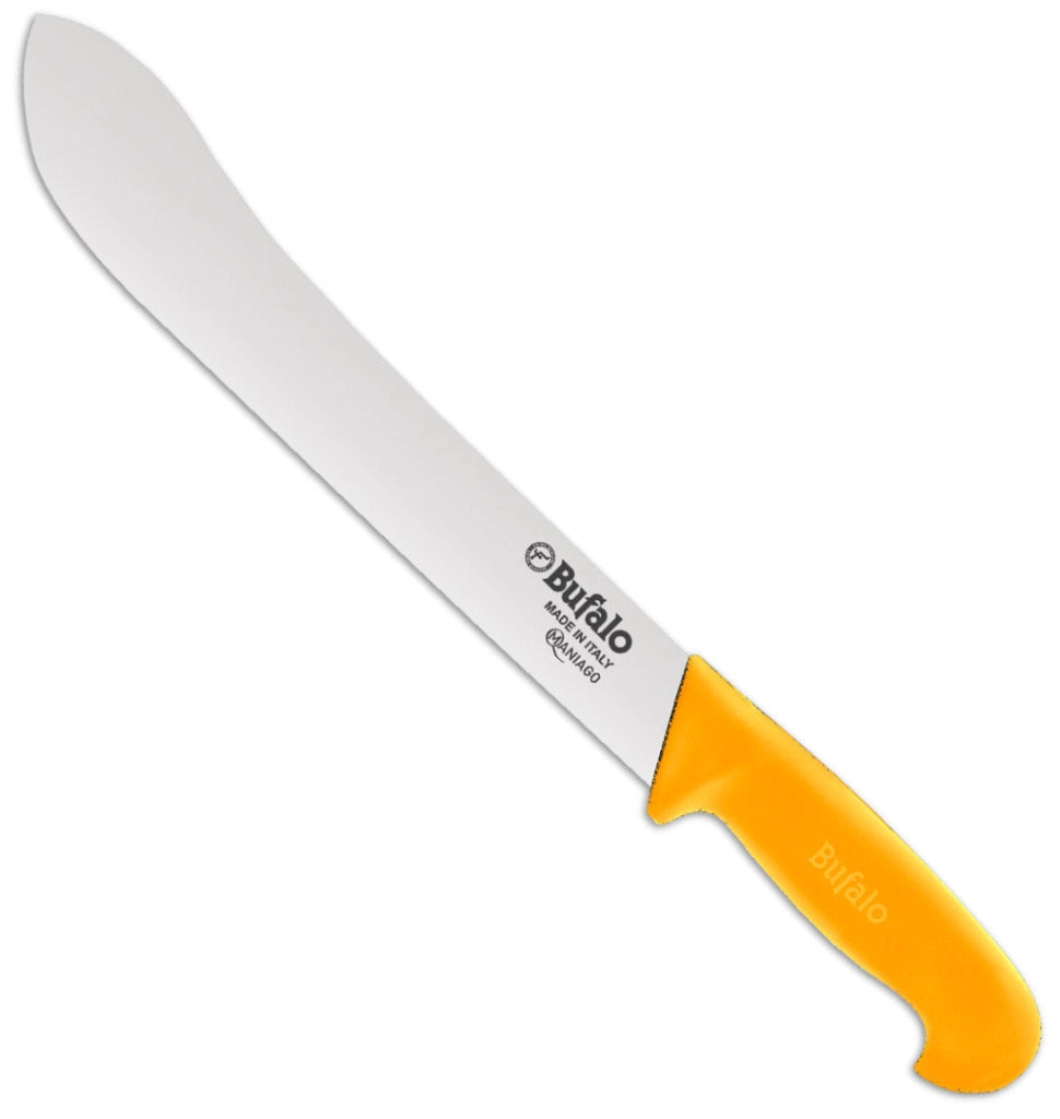 Coltello Scimitarra Lama 30 cm Bufalo Macello S116/30 Manico Giallo