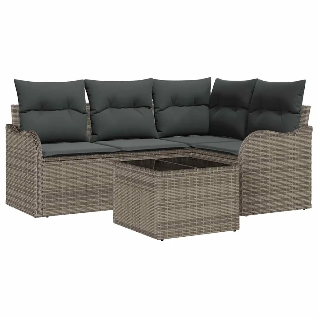 Set Divano da Giardino Grigio polyrattan 3345689