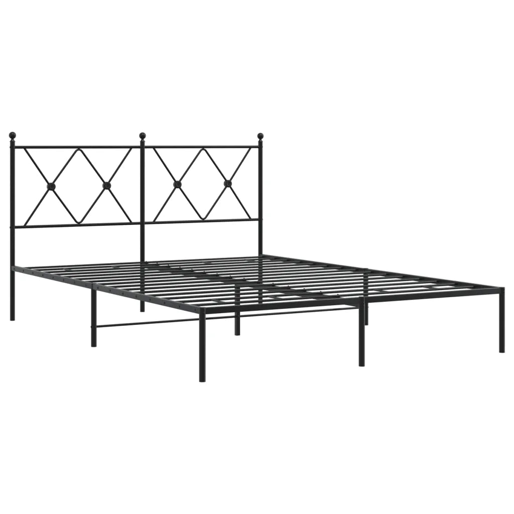 Giroletto con Testiera in Metallo Nero 140x190 cm 376502