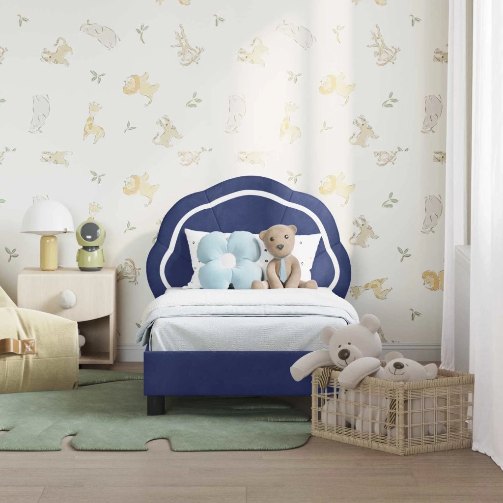 Struttura letto per bambini con testata Blu Polizia 70 x 140 cm