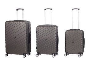Set 3 Valigie Trolley Rigido 4 Ruote TSA in ABS Ravizzoni Cuba Grigio