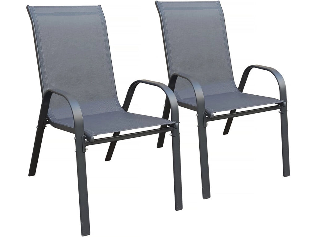 Sedia da giardino in textilene "Cordoba" - Phoenix - Set di 2 - Antracite