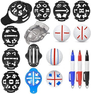 Segnapunti per palloni da golf 12 pezzi - Disegni/Segnalazioni - Set di allineamento - Portatile/Accessorio da golf - Duraturo/Impermeabile - Facile da utilizzare - Segnalatore per palloni da golf