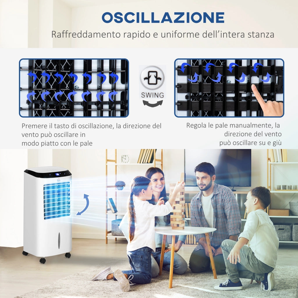 Raffrescatore 4 in 1 con Umidificatore ¨C zephmum ¨C Bianco e Nero 38.2x31.6x76 cm