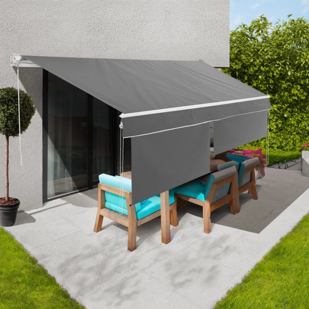 IDMarket - Tenda manuale 3x2 M grigio antracite con mantovana H.1,50 M