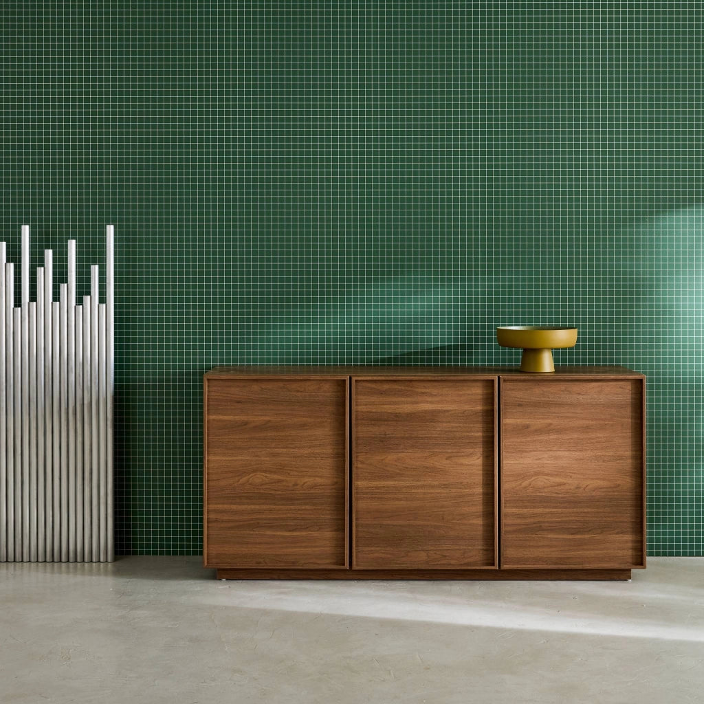 Credenza effetto legno 3 ante, 160cm, noce