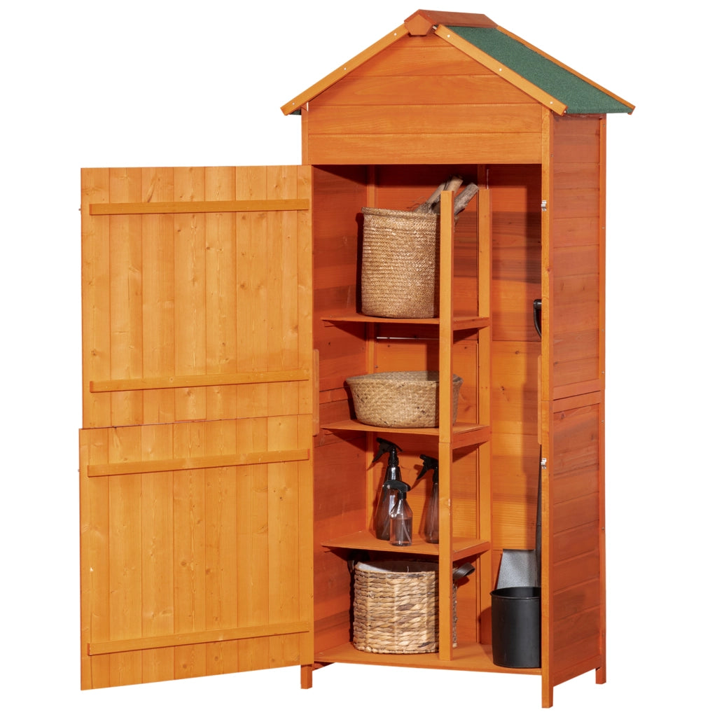 Casetta da Giardino in Legno con 2 Ante e 3 Mensole ¨C zephmum ¨C 84x52x188cm