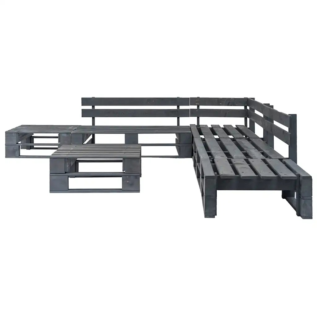 Set Salotto da Giardino 6 pz Pallet in Legno Grigio 276318