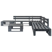 Set Salotto da Giardino 6 pz Pallet in Legno Grigio 276318