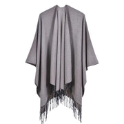 Sciarpa jacquard da donna, stile street europeo e americano, con spacco, cappa spessa e calda