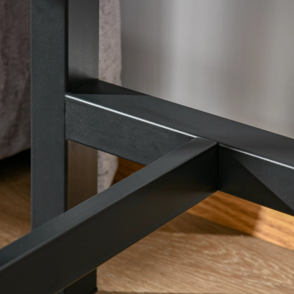 Tavolo da pranzo - bar effetto marmo - 120x40x100 cm - piedi regolabili - bianco+nero - acciaio