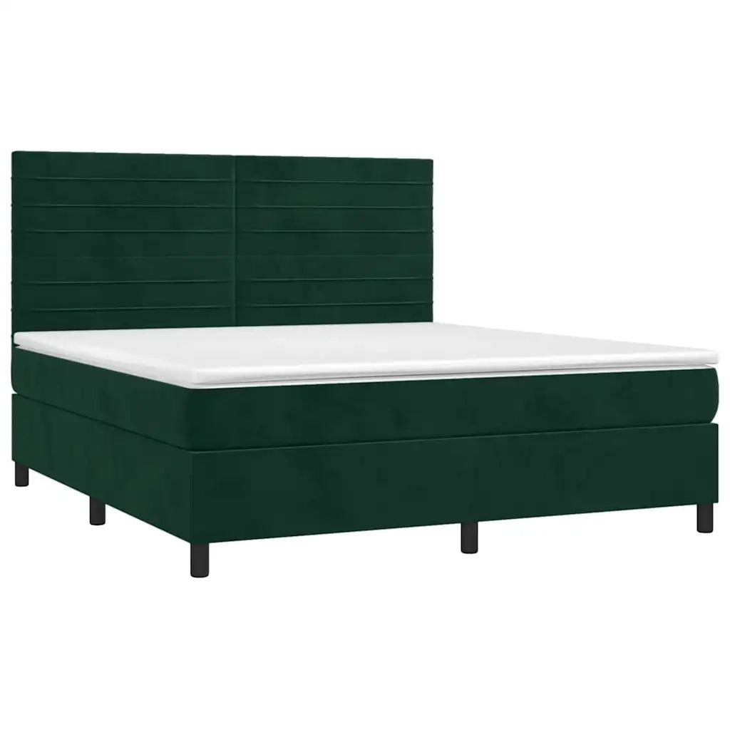 Giroletto a Molle con Materasso Verde Scuro 180x200 cm Velluto 3143100