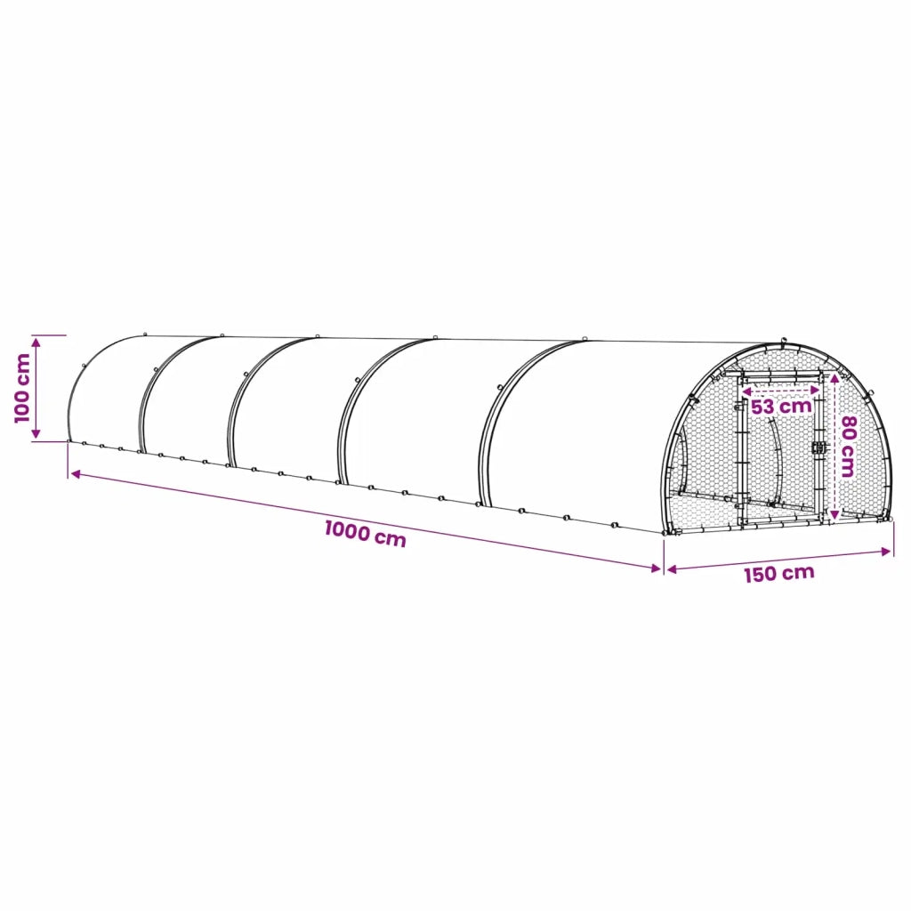 Pollaio Argento 1000 x 150 x 100 cm Acciaio zincato 3434674